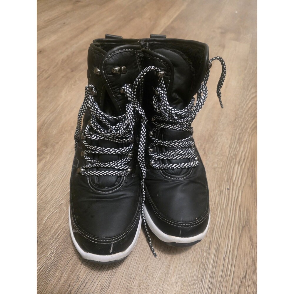 Weatherproof Men's Black Winter Boots Faux Fur Lined Lace Up Ankle Size 9